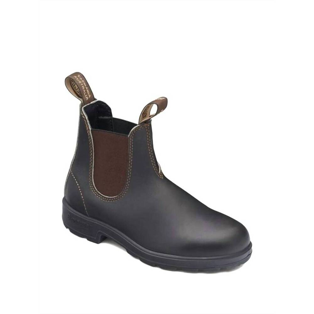 NEW BLUNDSTONE women's leather chelsea boots in stout brown